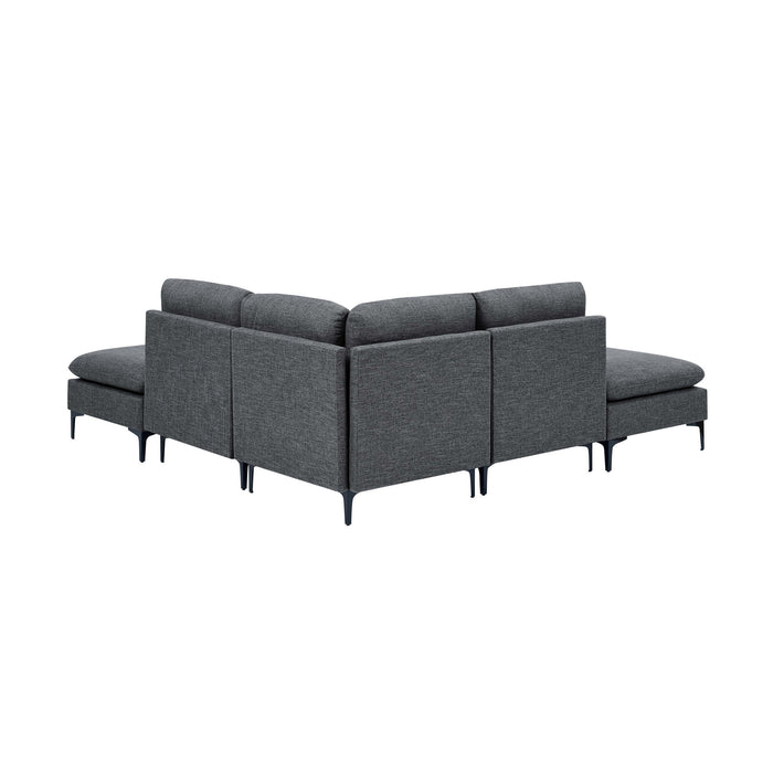 Upholstered Modular Sectional With Tall Legs, Medium Firm Seat