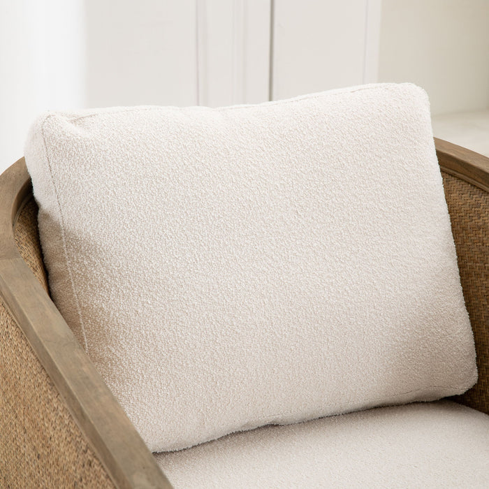 Barrel, Comfy Round Accent Sofa Chair With 360 Degree Swivel, Leisure Arm