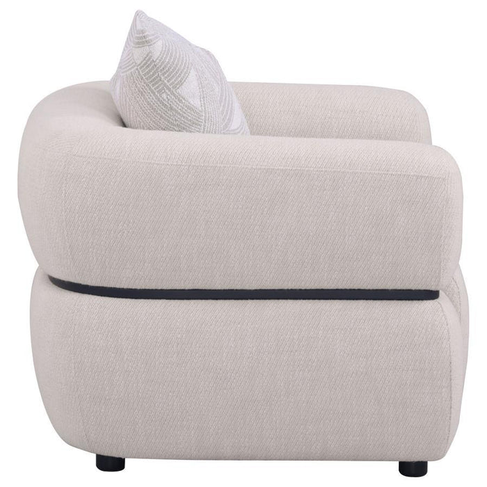 Jeanette - Fabric Upholstered Round Arm Accent Chair - Beige