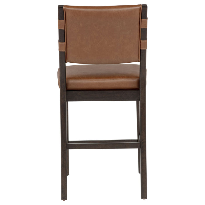 Tegan Faux Leather Upholstered Counter Height Chair Cognac (Set of 2)