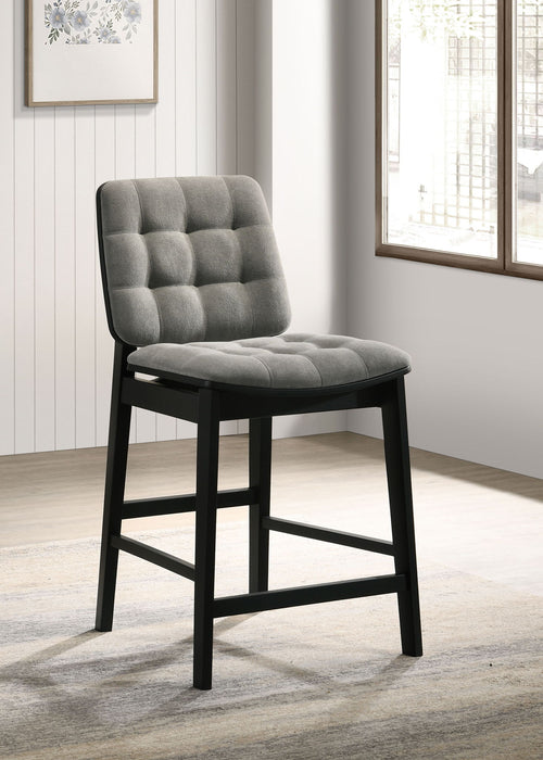 Redbridge Velvet Upholstered Counter Chair Grey and Black (Set of 2)