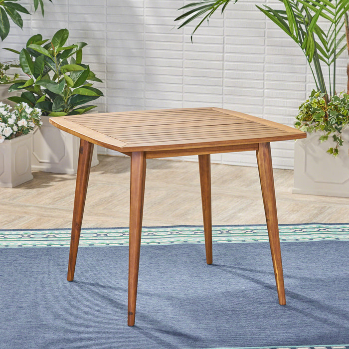 Modern Indoor Square Acacia Wood Dining Table With Toothpick Leg Design