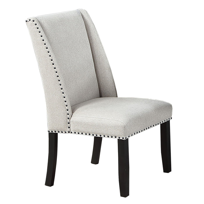 Upholstered Wingback Dining Chairs With Nailhead Trim (Set of 2) - Antique Black