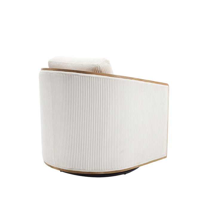 Corduroy Barrel Chair, 360 Degree Swivel