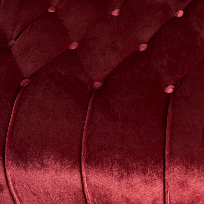Ethereala - Upholstered Velvet Chaise Lounge With Button Tufted - Garnet