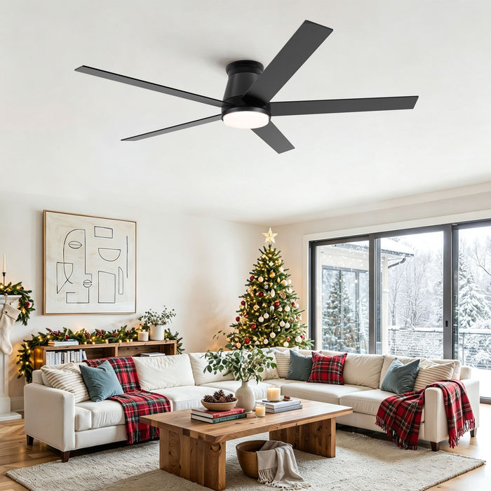Flush Mount Ceiling Fan With Light
