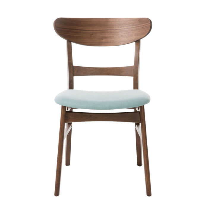 Mid Century Dining Chairs With Cushioned Seats And Wood Frame (Set of 2)