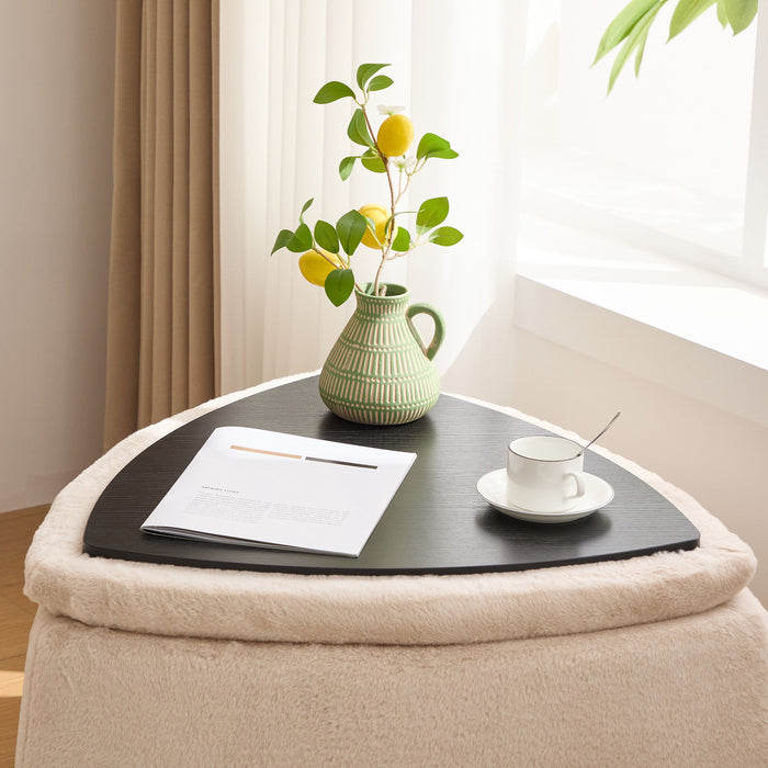 Upholstered Storage Ottoman Set With Reversible Lid