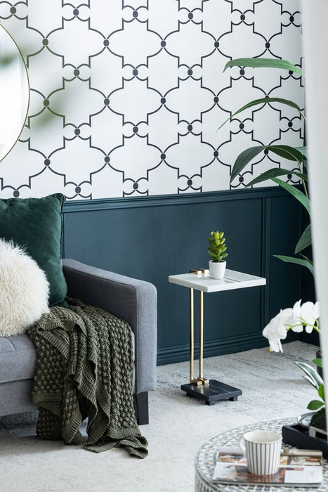 Crystal Side Table With Metal Frame, Artistic Accent Table For Living Room