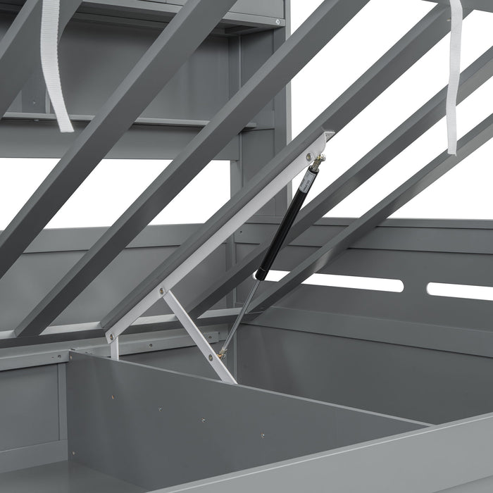 Daybed With All-In-One Cabinet And Shelf