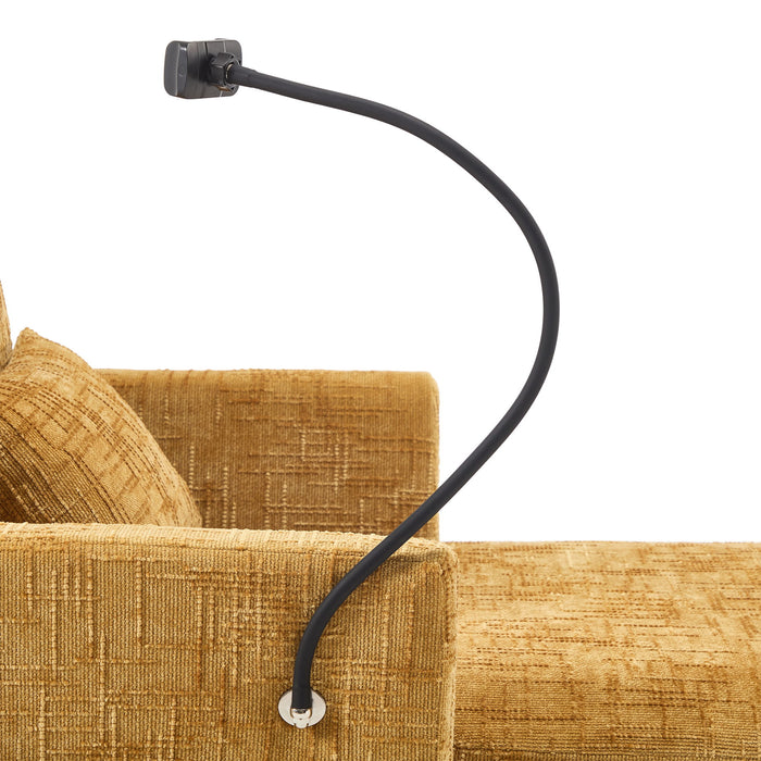 Multifunctional Chenille Recliner Sofa With Storage And Phone Bracket