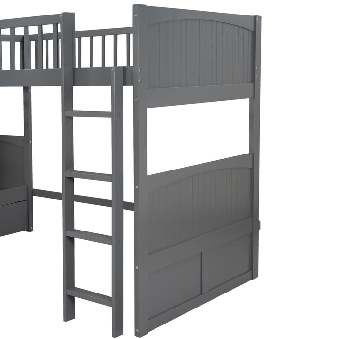 Bunk Bed With Loft And 2 Drawers
