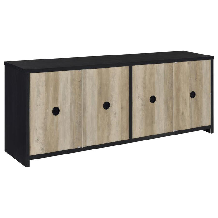 Denison - 79" 4-Door TV Stand Media Console - Black