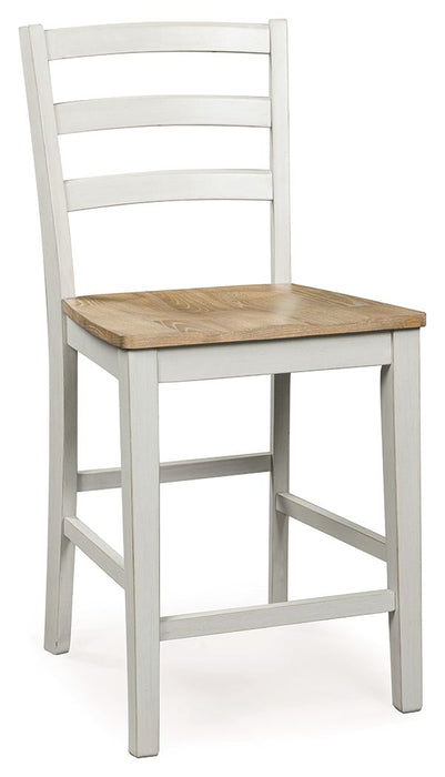 Purlaney - Barstool (Set of 2) - Antique White / Natural