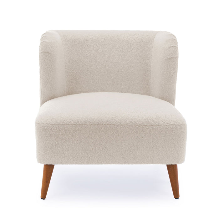 Veda - Accent Chair With Wrap Around Back Boucle - White