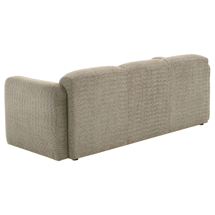 Dorset 2-piece Upholstered Round Track Arm Sofa Set Brown