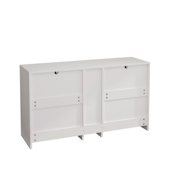 Elegant Rattan Locker With 9 Drawers, Metal Handles