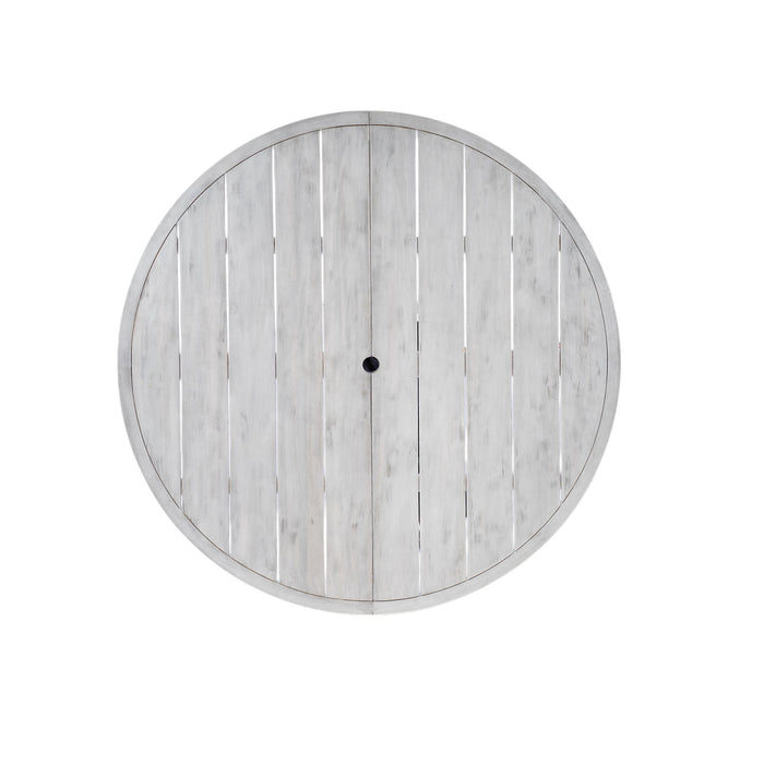 Outdoor Wooden Dinning Set With An Umbrella Hole And Removable Cushions For Patio