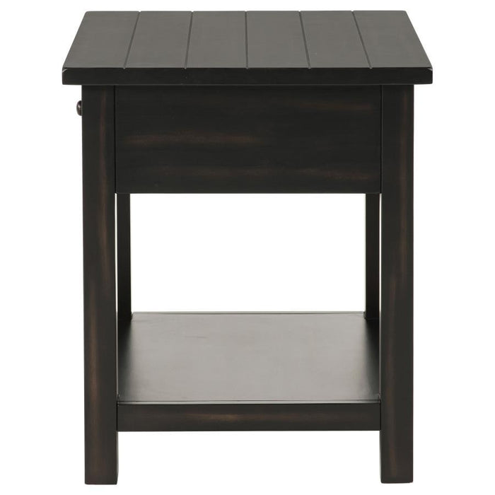 Payne - 1 Drawers Wood End Table with Shelf