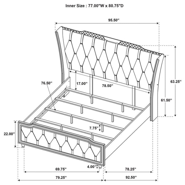 Lorient - LED Upholstered Bed