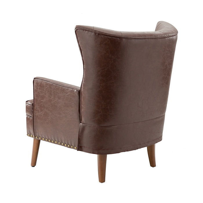 Thessaly Vegan Leather Armchair - Brown