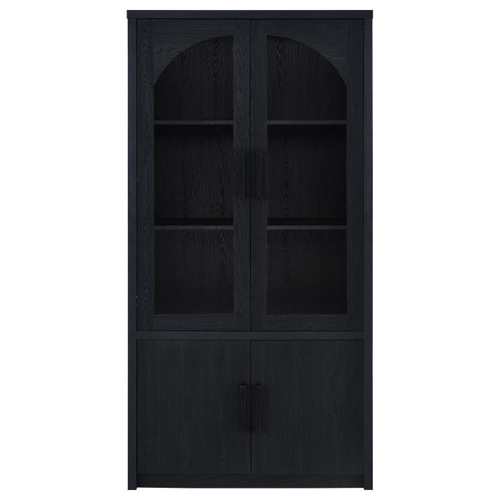 Riva - 4-Door Tall Accent Display Cabinet LED Lighting - Black