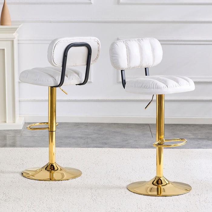 Adjustable Height Bar Stools & Footrest For Kitchen Island (Set of 2)