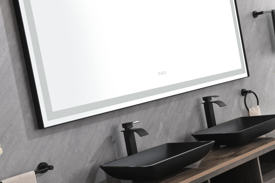 72" W X 36" H LED Single Bathroom Vanity Mirror In Polished Crystal Bathroom Vanity LED Mirror With 3 Color Lights Mirror For Bathroom Wall Smart Lighted Vanity Mirrors