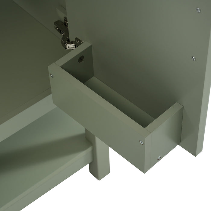 Elegant Bathroom Vanity With Ceramic Sink And Versatile Storage