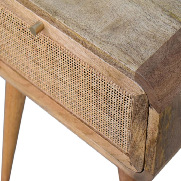 Mini Woven Nightstand - Oak