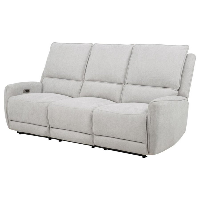 Sylmar - Chenille Upholstered Power Reclining Sofa - Dove Gray