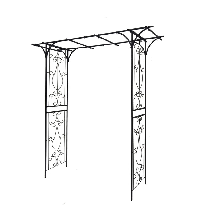 Metal Garden Arch Climbing Plants Support Rose Arch Outdoor - Black