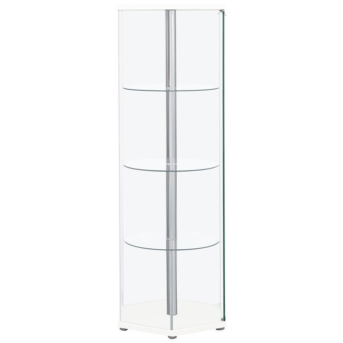 Zahavah - 4-Shelf Hexagonal Clear Glass Curio Cabinet