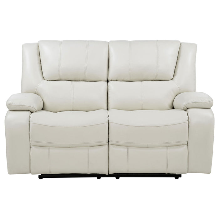 Camila Upholstered Motion Reclining Loveseat White