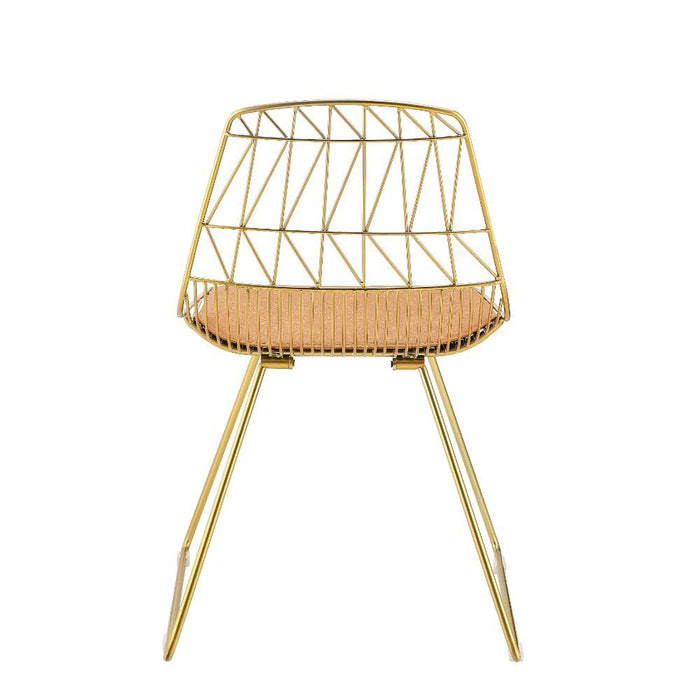 Fantasia - Side Chair Set of 2) - Whiskey Synthetic Leather & Gold