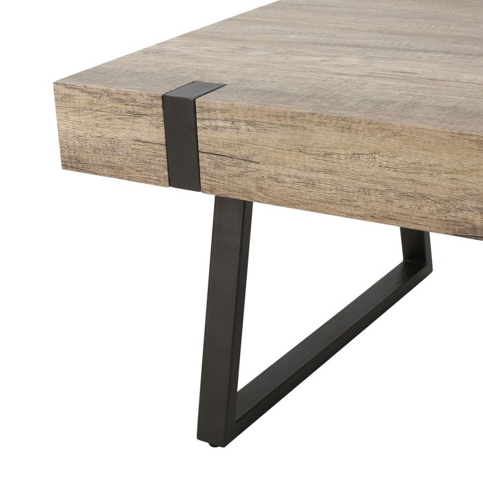 Abitha - Coffee Table With Industrial Powder Coated Metal Legs