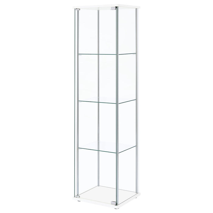 Bellatrix 3-shelf Clear Glass Curio Cabinet White