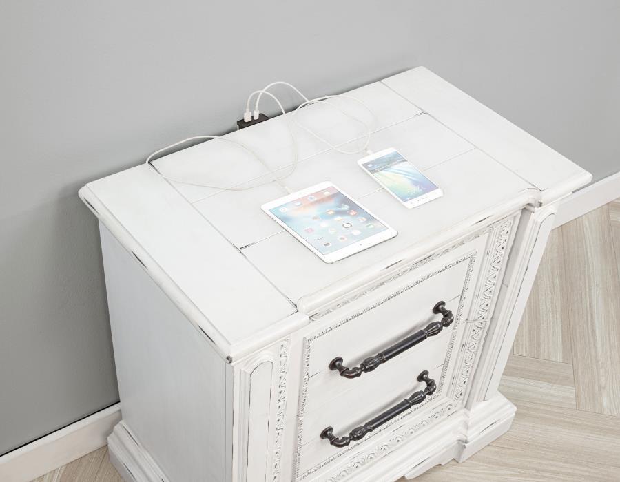 Mckinney - 2-Drawer Nightstand With Dual USB - Vintage White