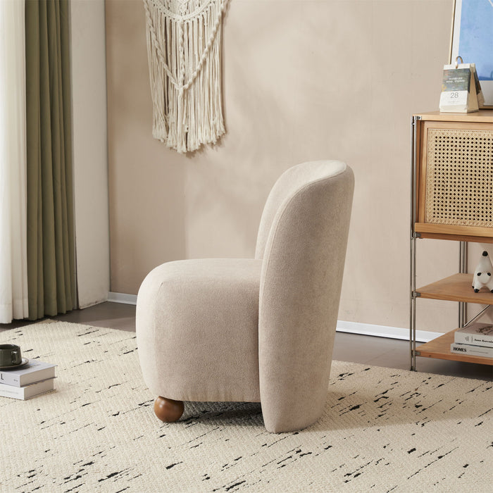 Modern Low Back Accent Upholstered Armless Living Room Chairs, Round Feet