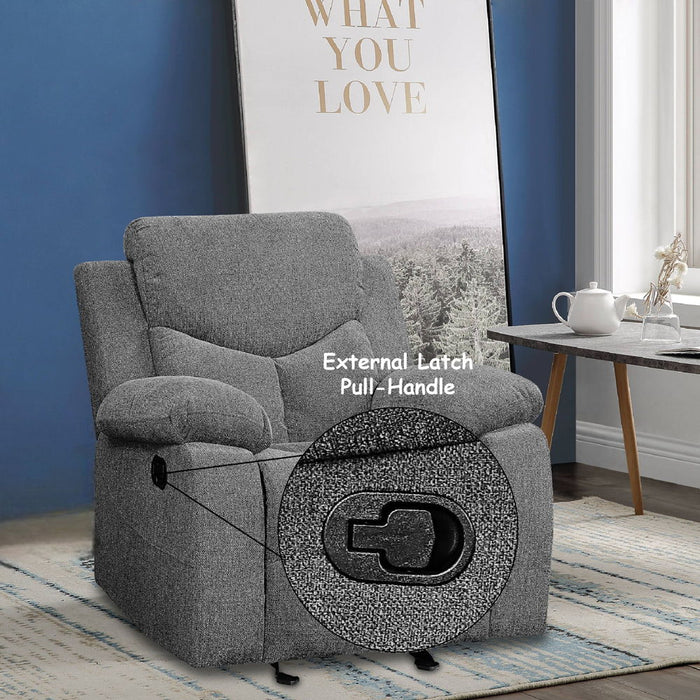 Kalen - Motion Glider Recliner - Gray Chenille