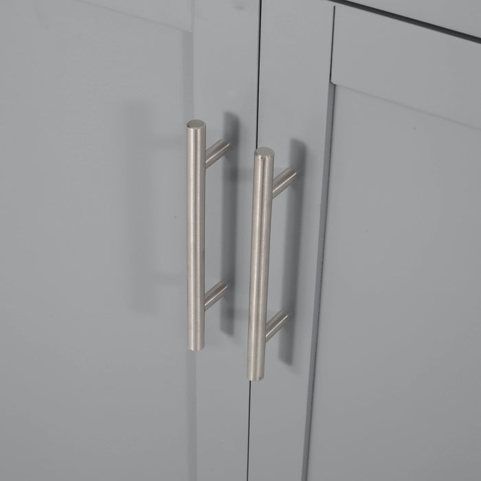 Negley - Contemporary Kitchen Cart With Wheels - Gray