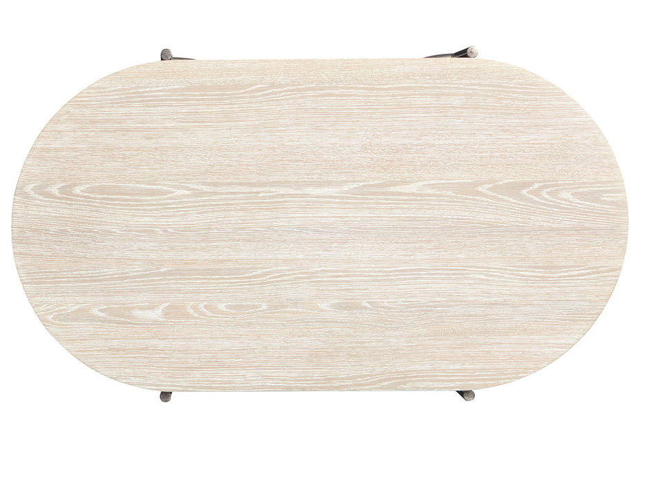 Jennings - Oval Cocktail Table With Two Ottomans - Edgecomb Grey And Weathered Antique Nickel