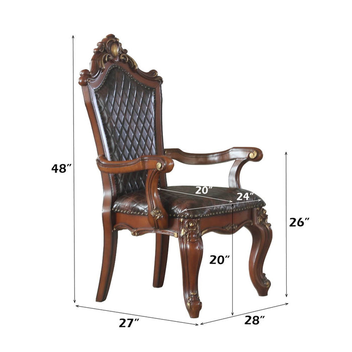 Picardy - Arm Chair Set of 2) - Synthetic Leather & Honey Oak