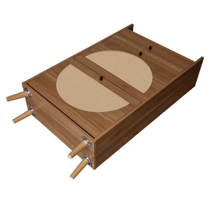 Allen - Rattan 2 Door 1 Drawer Cabinet Shoe Rack For Entrance