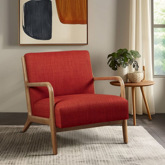 Mid-Century Style Lounge Chair With Upholstered Seat