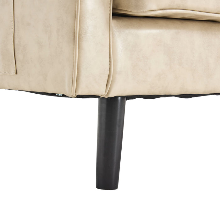 Mid Century Modern Loveseat Sofa With USB Ports, Removable Pillow Cover