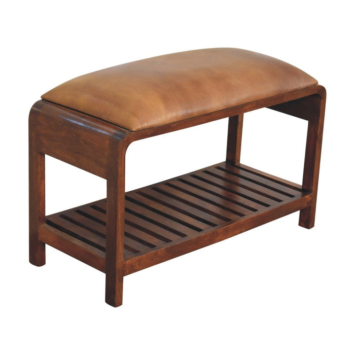 Buffalo - Slatted Square Bench - Brown
