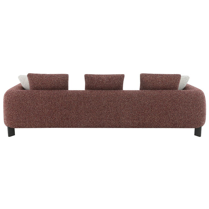 Mardi - Sofa With 6 Pillows - Maroon Tweed