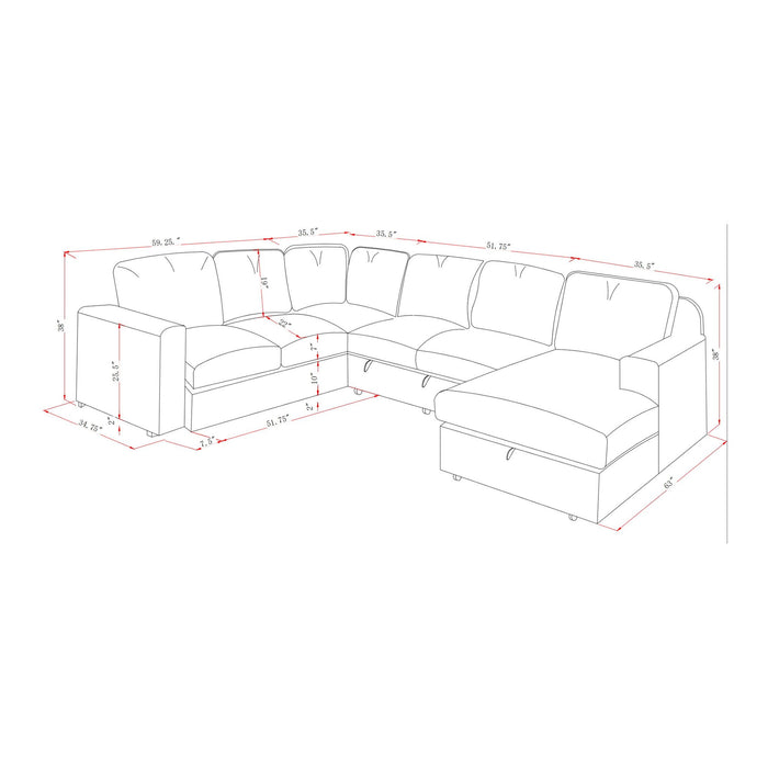 Melody - Sectional Sofa With Cushioning