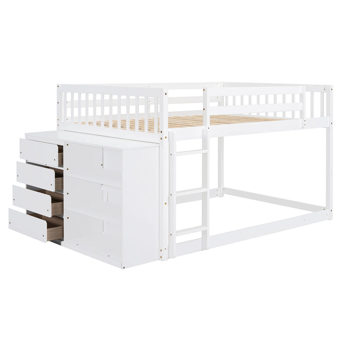 Bunk Bed With 4 Drawers And 3 Shelves